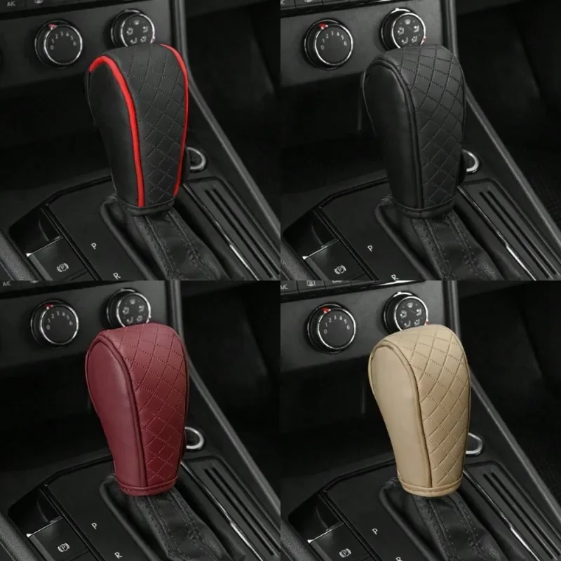 

High Quality Car Shift Handle Cover PU Leather Non-slip Wear-resistant Universal Car Automatic Gear Sheath Car Decoration