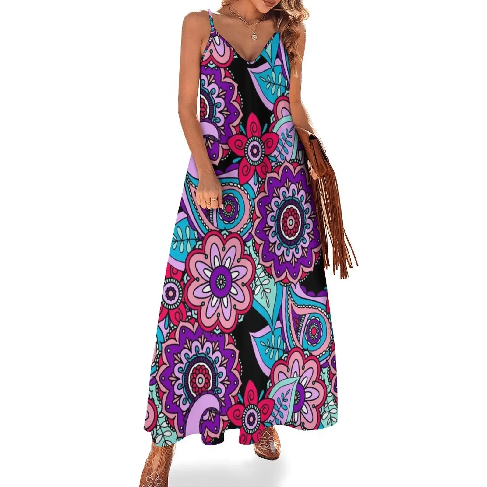 

Floral Paisley Sleeveless Dress clothes dresses for womens birthday dress for women long sleeve dresses Dress