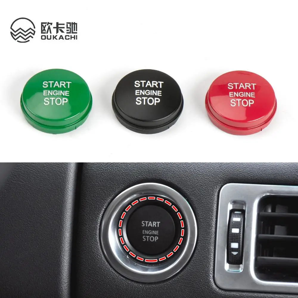 Car Start Stop Engine Button Switch Cover For Land Range Rover Car One-key Start Button Engine Ignition Switch Cover 2010-2012