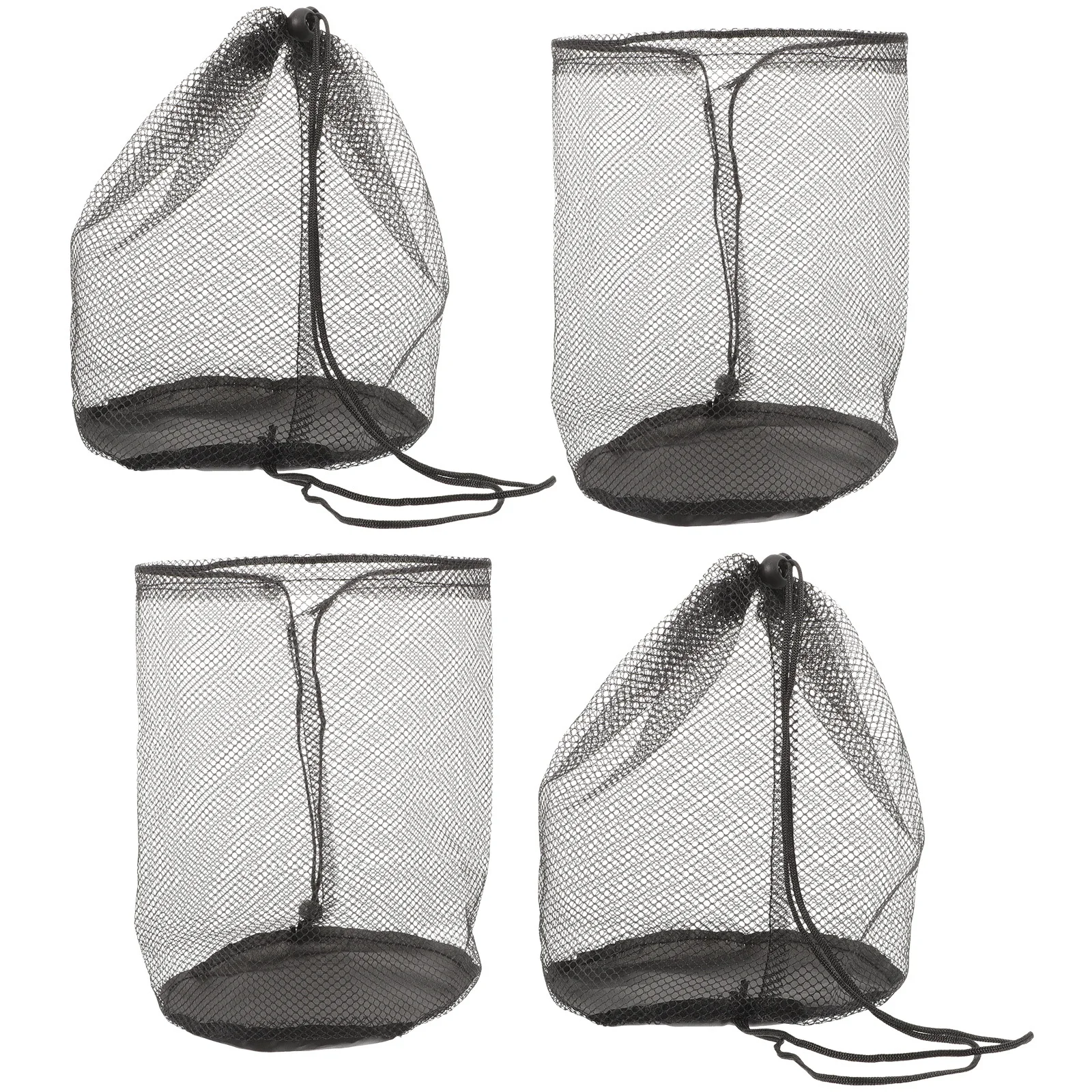 

4Pcs Cone Mesh Bags Nylon Drawstring Storage Pouch Portable Fitness Exercise Meditation Sports Supplies Mesh Bags Drawstring