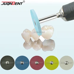 JUQNDENT Dental Rubber Diamond Polisher Wheels Discs For Zirconia Polishing Grinding Dentistry Laboratory Rotary Tools