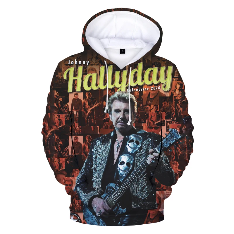 France Singer Johnny Hallyday 3d Print Men/Women Hoodie Casual Oversized Pullover Fashion Popular Sweatshirt Trend Kids Clothing