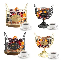 Coffee Pod Storage Organizer Cup Holder for Counter Metal Storage Basket for pods Coffee Bar Decor Organizer for Coffee Capsule