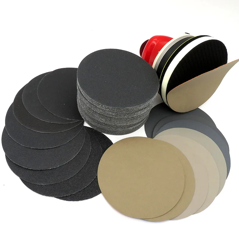 5 lnchサンドペーパー,125mm,60-10000メッシュ,丸研磨および乾式研磨,両面,研磨パッド,ベルベットループ,研磨紙