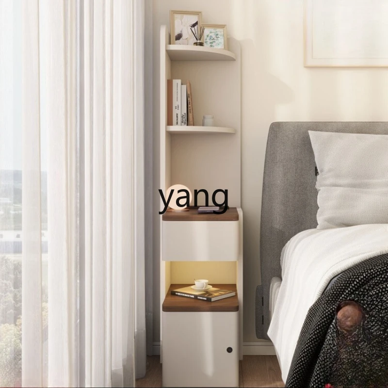 

TGF solid wood smart bedside table household bedroom fingerprint lock narrow crevice locker on the side of the bed