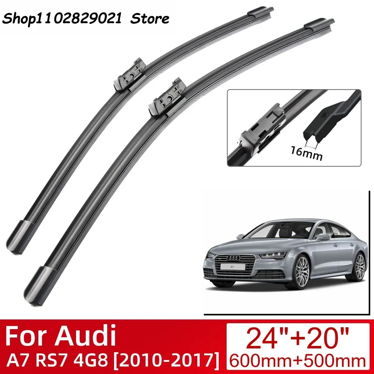 

For Audi A7 RS7 4G8 2010-2017 Car Accessories Front Windscreen Wiper Blade Brushes Wipers 2017 2016 2015 2014 2013 2012 2011