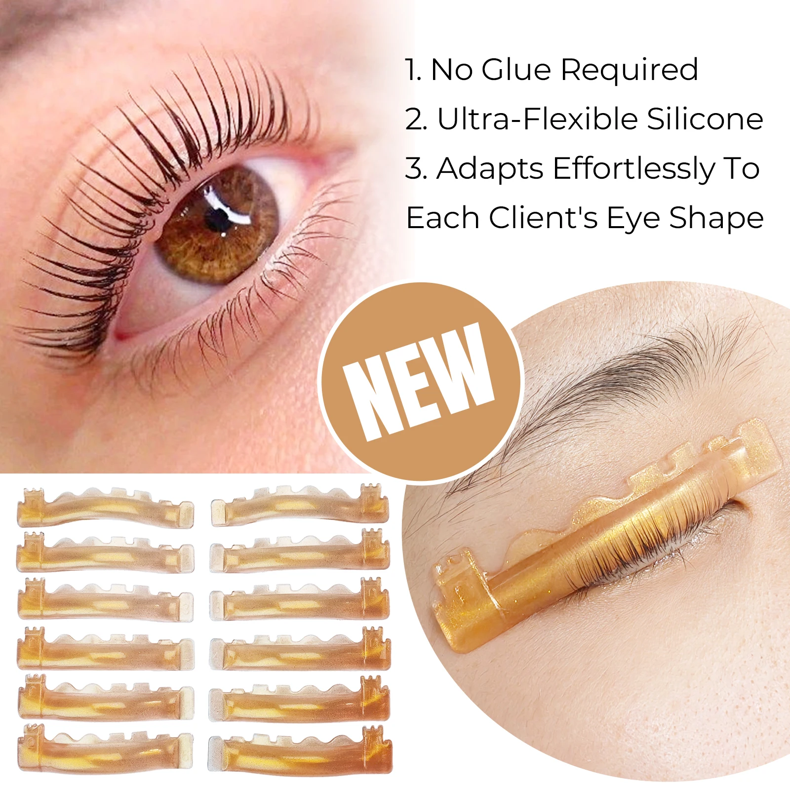 PERMANIA 6 Paar Silikon-Wimperndauerwellen-Stab-Lash-Lift-Pads mit „C“-Curl, superweiche, extrem schwere Wimpernzange, Wimpernlifting-Werkzeuge – Detail 9