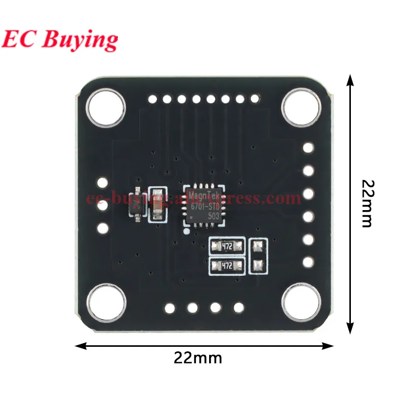 MT6701QT Magnetischer Encoder, magnetisches Induktionswinkelmesssensormodul, 14 Bit, 4 Kommunikationsschnittstelle, ersetzt AS5600 – Detail 5