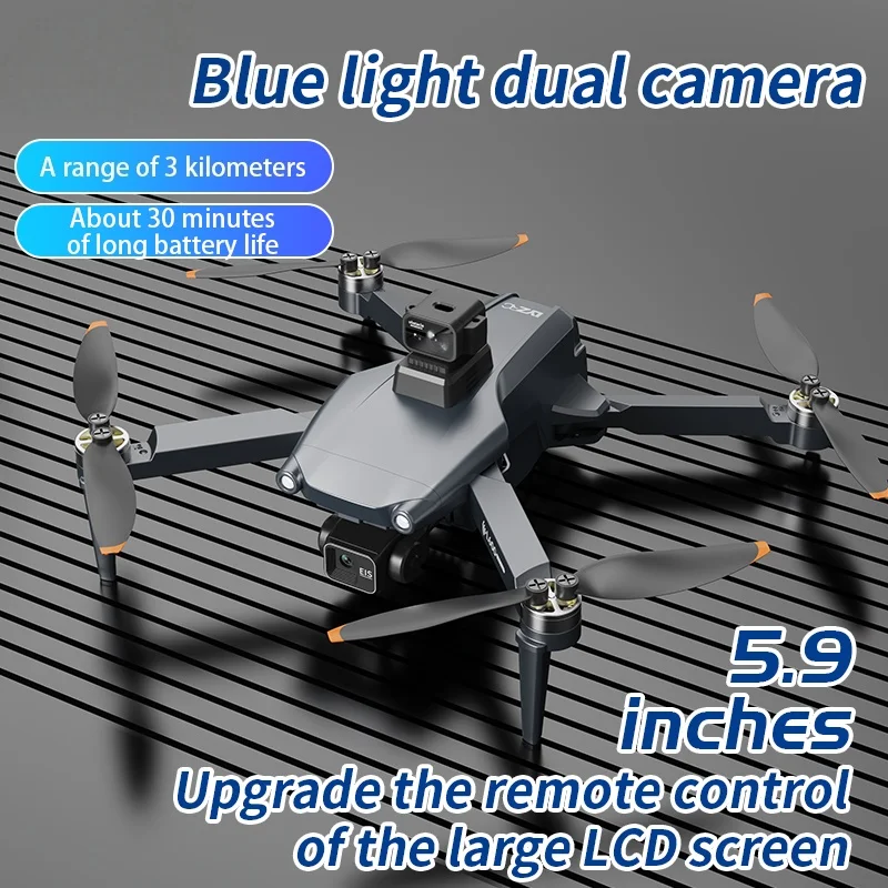 

360 ° Дрон с функцией обхода препятствий, экраном 5,9 дюйма, 8K ESC, бесщеточным двигателем, 3-осевым стабилизатором, GPS, режимом Follow Me, FPV, радиоуправлением, квадрокоптер