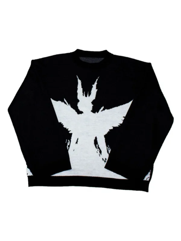 فضفاض المتضخم هوديي سترة العصرية الهيب هوب Sle ملابس داخلية ملابس خارجية محبوك سترة مريحة طويلة Sve جولة Ne