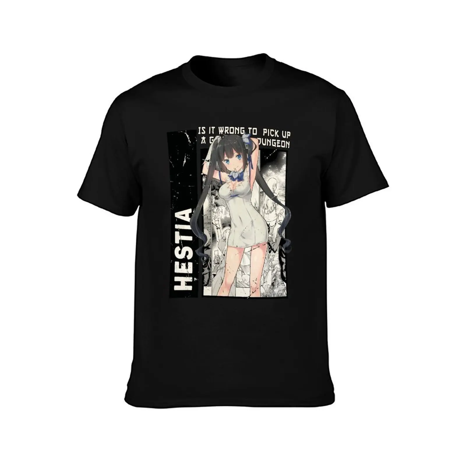 Hestia, Danmachi T-Shirt, Summer Casual Cotton Tee, Oversized Streetwear Tops, Vintage Graphic Print, Loose Fit Short Sleeve