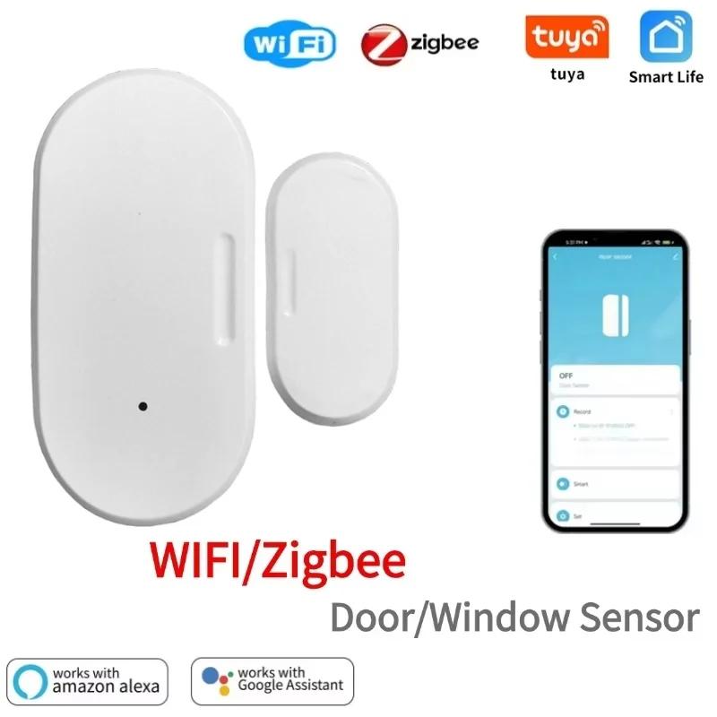 Zigbee Door Sensor Window Magnetic Sensor Security Burglar Door Sensor Alarm Smart Life Magnetic Door Sensor Alexa Google Home