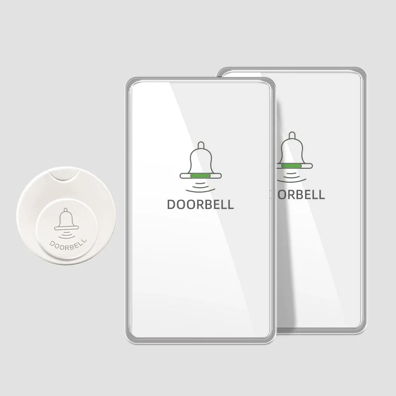 White Wireless Doorbell Switch Self Generating Battery Free Ultra Long Sensing Distance Household Black Wireless Doorbell For