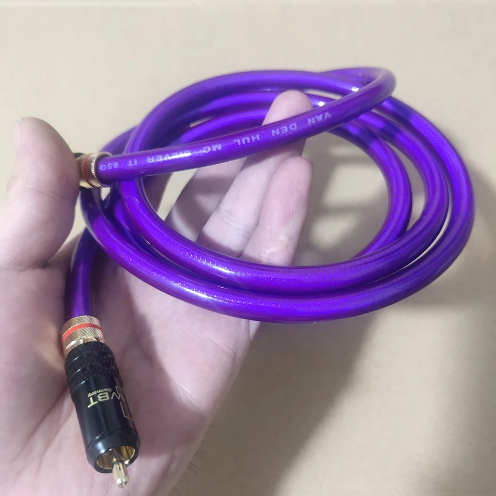 VDH فان دن Hul IT65G الفضة مطلي التدريع SPDIF 75Ω الرقمية محوري DAC سلك المسرح المنزلي التلفزيون مكبر للصوت فك RCA كابل #4