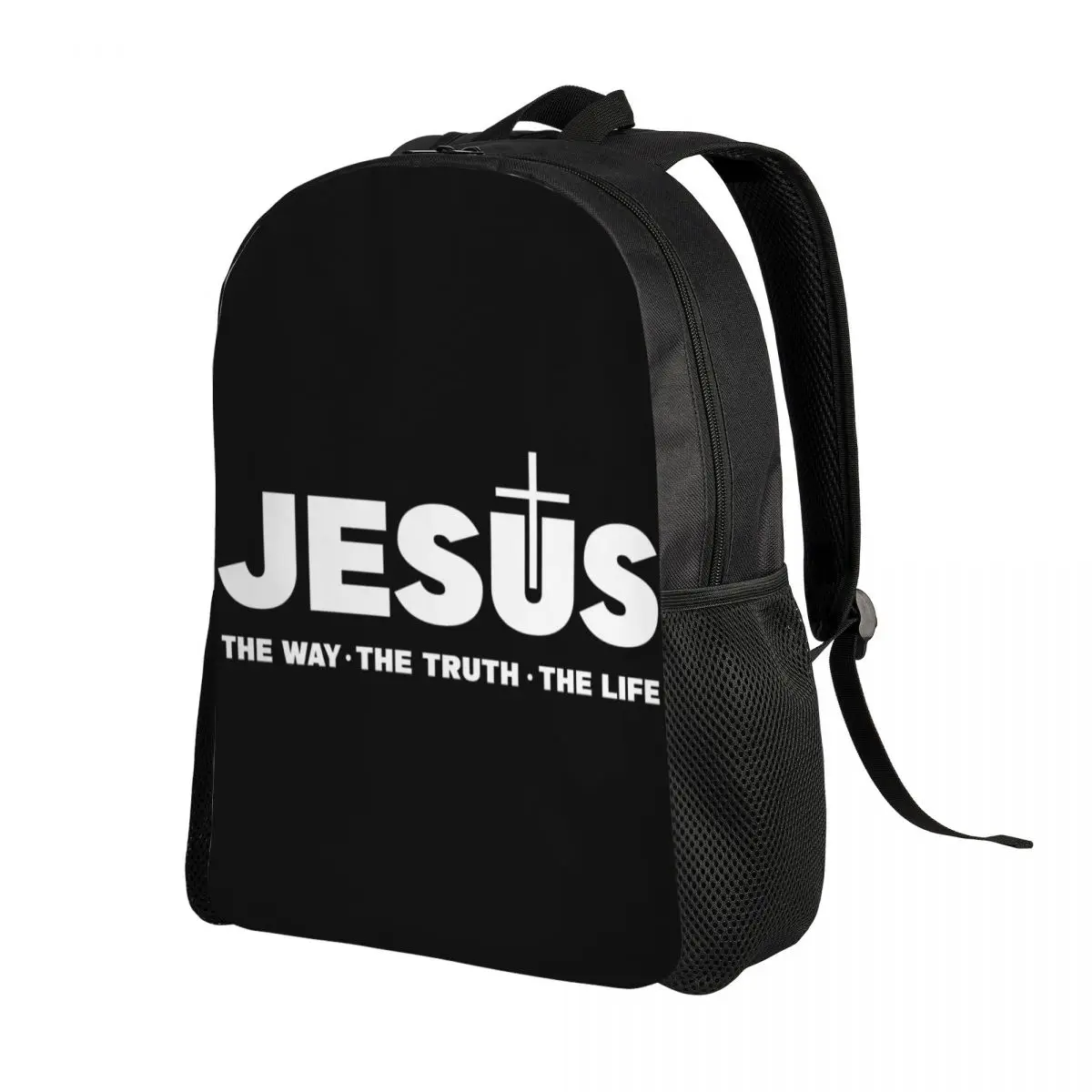 Custom Jesus Christ The Way The Truth The Life Backpack Waterproof College School Religion Christian Faith Bag Printing Bookbag