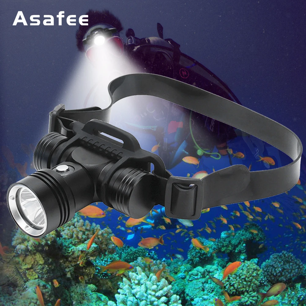 

Asafee DH01 Diving Headlight Headlamp Head Flashlight 1000LM L2 LED Waterproof Underwater 50M Dive Torch Lamp