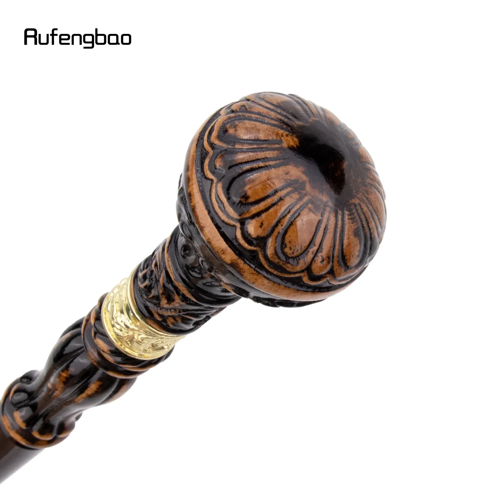 Schwarz Braun Kreative Runde Holz Mode Spazierstock Dekorative Cospaly Holz Gehstock Halloween Mace Zauberstab Crosier 95 cm