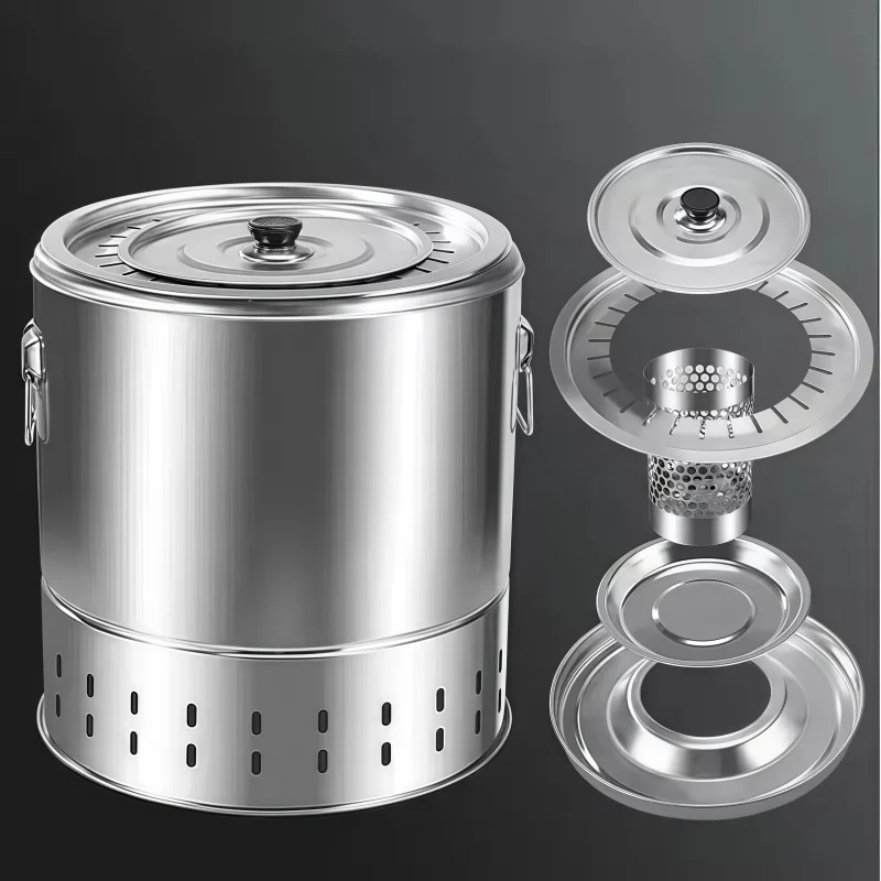 

S20 Stick Positions Outdoor Portable Stainless Steel BBQ Smokeless Operation-free Charcoal Camping Barbecue Cooking Grill