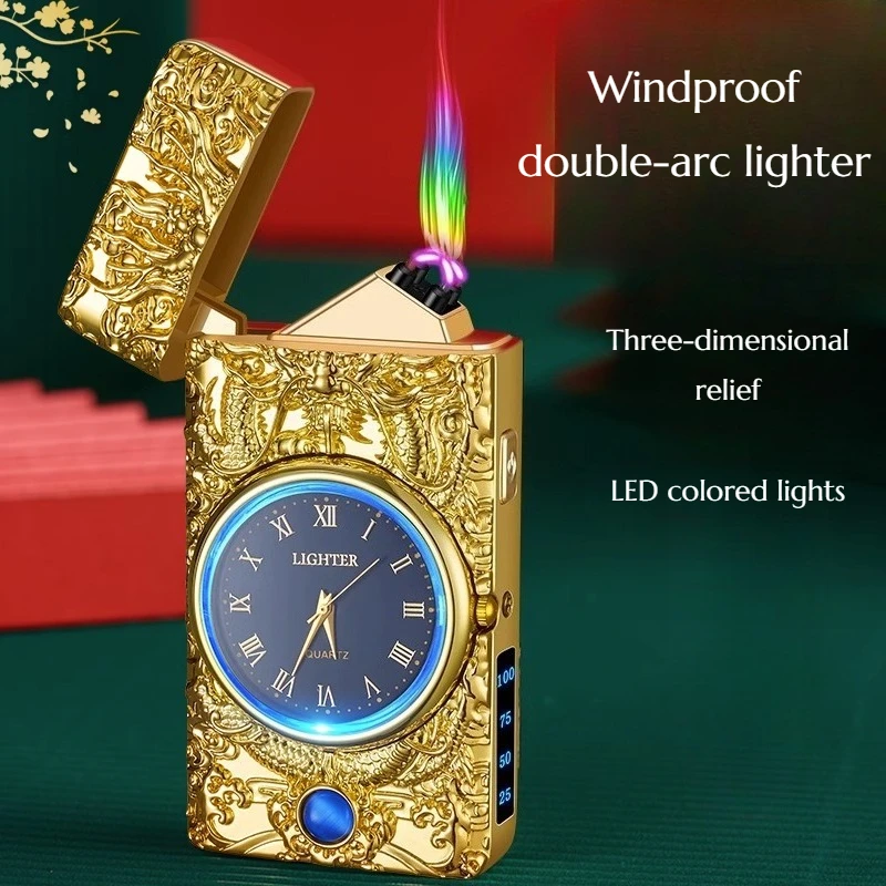 

2-in-1 Multi Functional Windproof Belt Light Lighter Creative Integrated High End Watch Langsheng Charging Cigarette Accessories