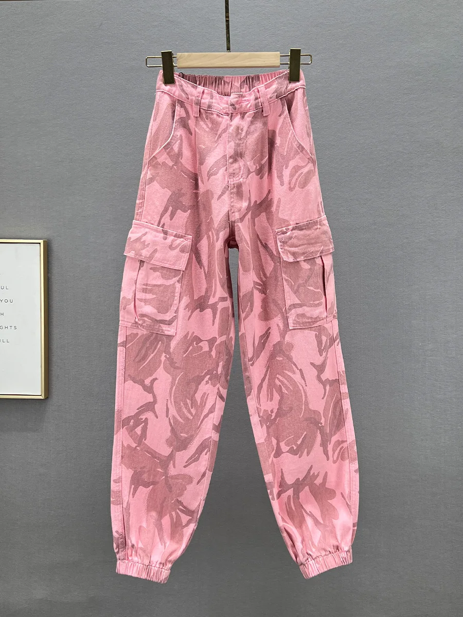 

High Waist Loose Fit Women's Workwear Jeans Trendy Autumn New Style Ins European Cargo Pants Harlan Long Trousers
