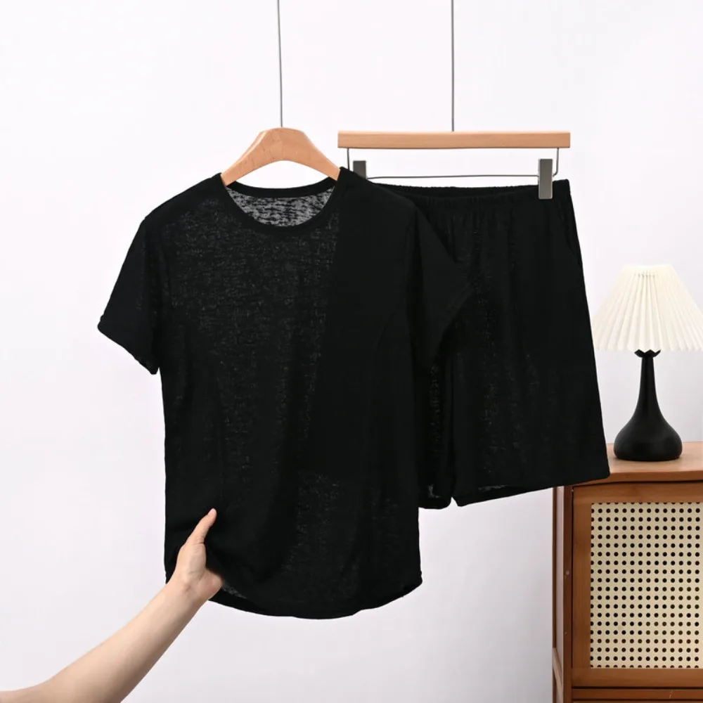 Solid Color Women's Pajamas Set Short Sleeve Summer Wear Female Clothing New Two-Piece Pyjama Set Woman Nightwear Home Clothes