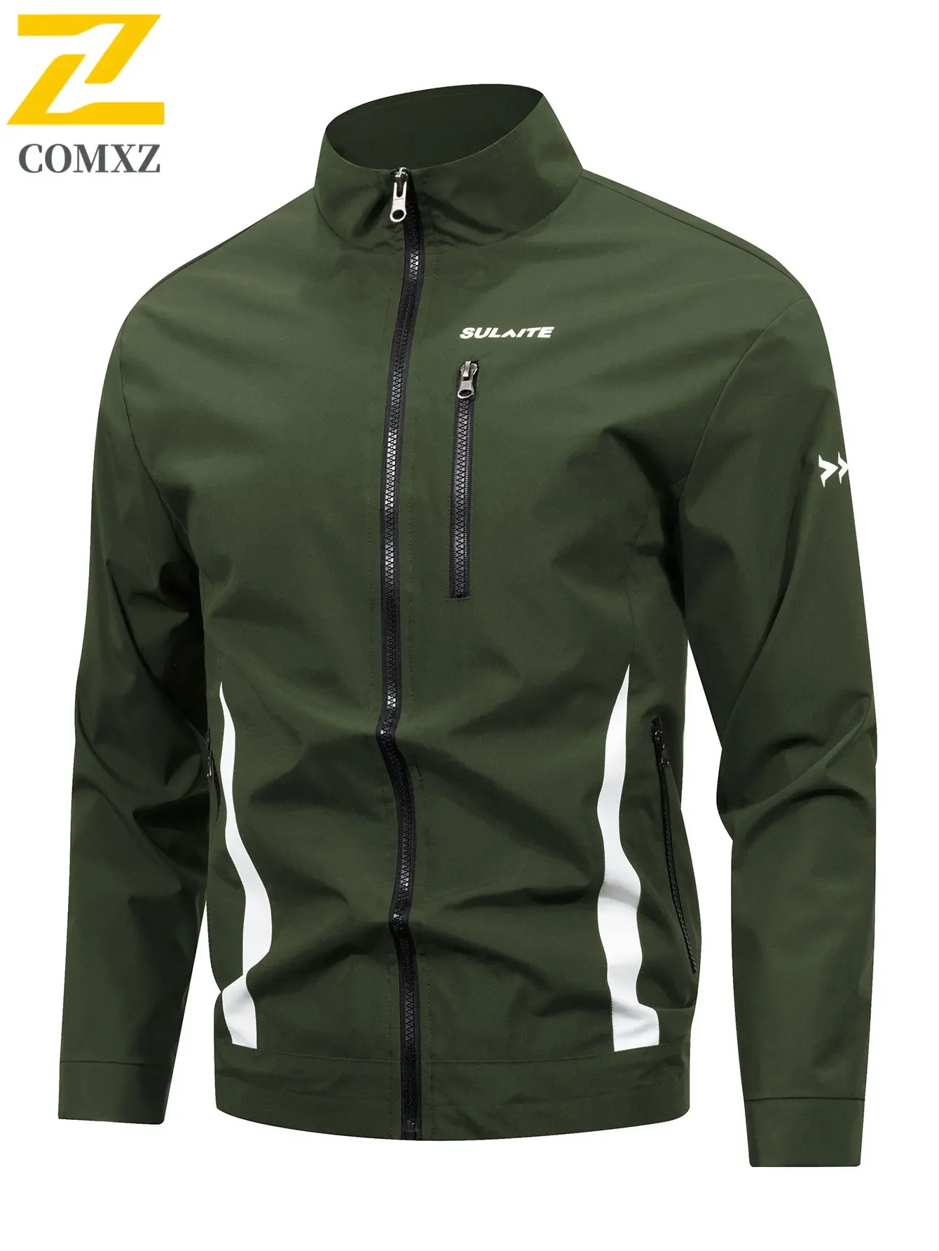 Autumn 2025 Men's Jacket Street Trendy Contrast Color Multi-Pocket Windproof Coat Casual Youth Outdoor Jogging Breathable Jacket