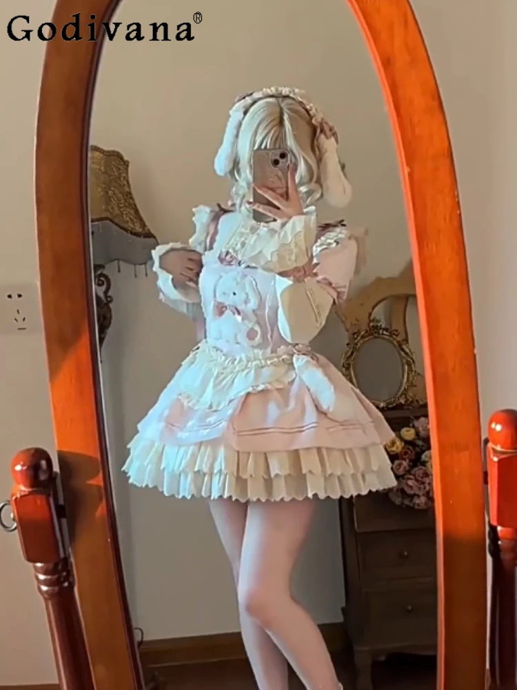 

2025 New Sweet Soft Cute Japanese Original Lolita Dress Lovely Sweet Girl Doll Feel Daily Spring Autumn Light Lolita Dresses