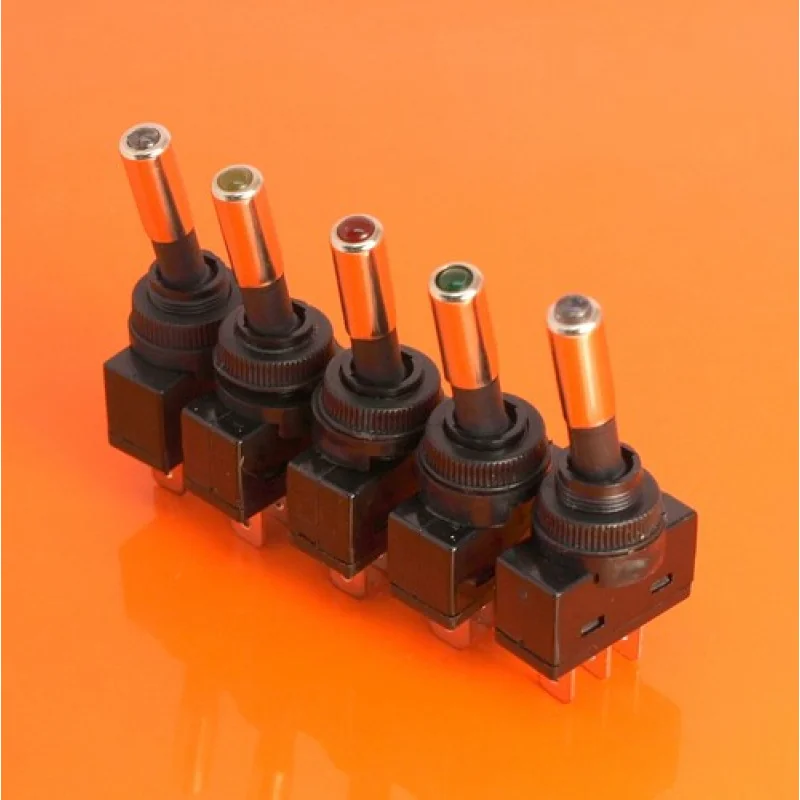 1/10PCS Quality LED Toggle Switch On/Off Rectangle 3 Pin 12V 20A Panel Car Van Dash SPST