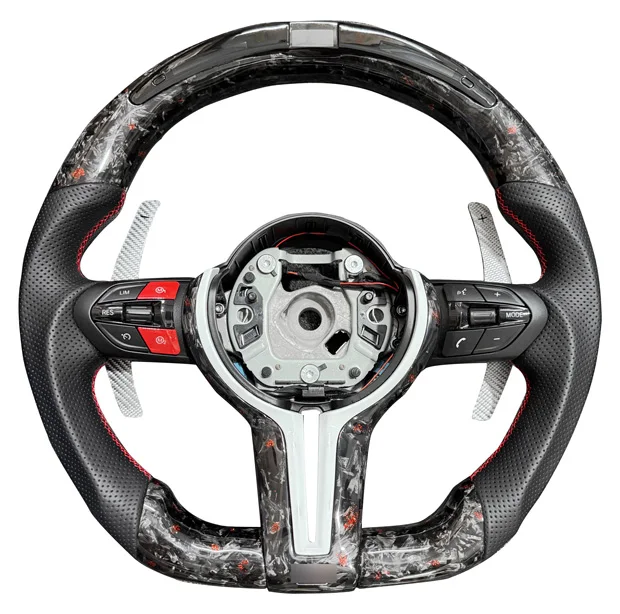 

For 1 Series 2 Series X3 X4 X6 X71 F10 F31 F20 E92 E92 Models Forged Red Carbon Fiber Steering Wheel with LED Speed Display