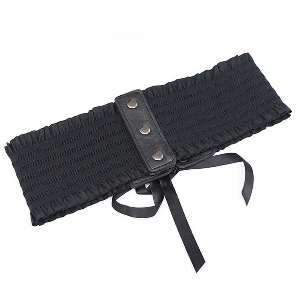 Mode Einstellbare Elastische Plissee Cummerbunds Polyester Strap Seil Breiten Korsett Bund Weiche PU Elastische Hohe Breite Gürtel Party