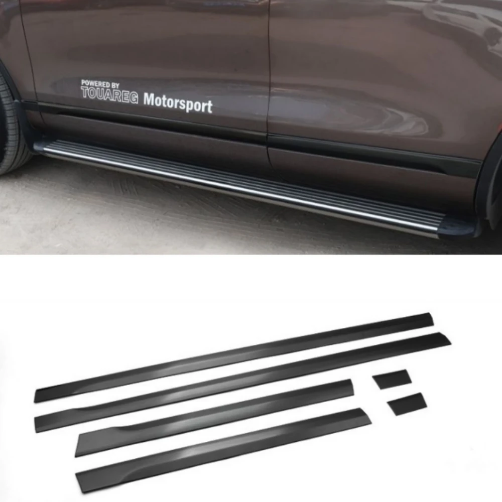 Bright black front bumper window door trim  For VW Touareg 2011-2018