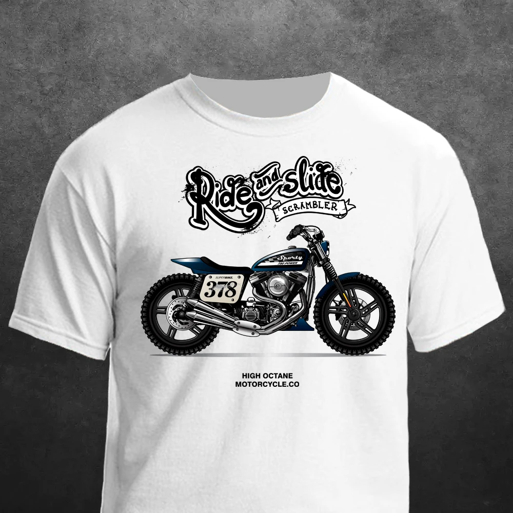 T Shirt Man Motorcycle Motorbike Art Vintage Race Summer Casual Printing Short Comfortable O-neck