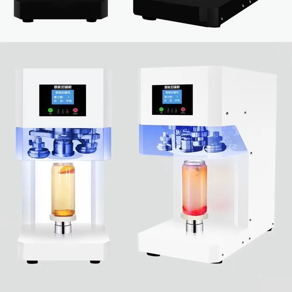 Full Automatic Electric PET Can Sealing Machine Non Rotary Heat Sealer for Juice Coffee Beverage Bottles Easy Operation
