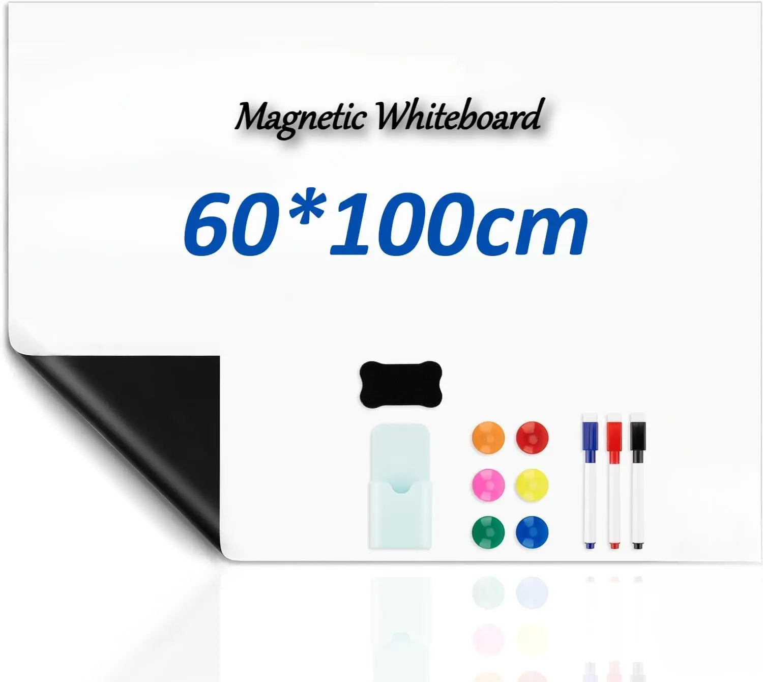 Self-Adhesive Magnetic Whiteboard, Magnetic Dry Erase White Board, Trimmable Large White Board for School/Home/Office with Gift