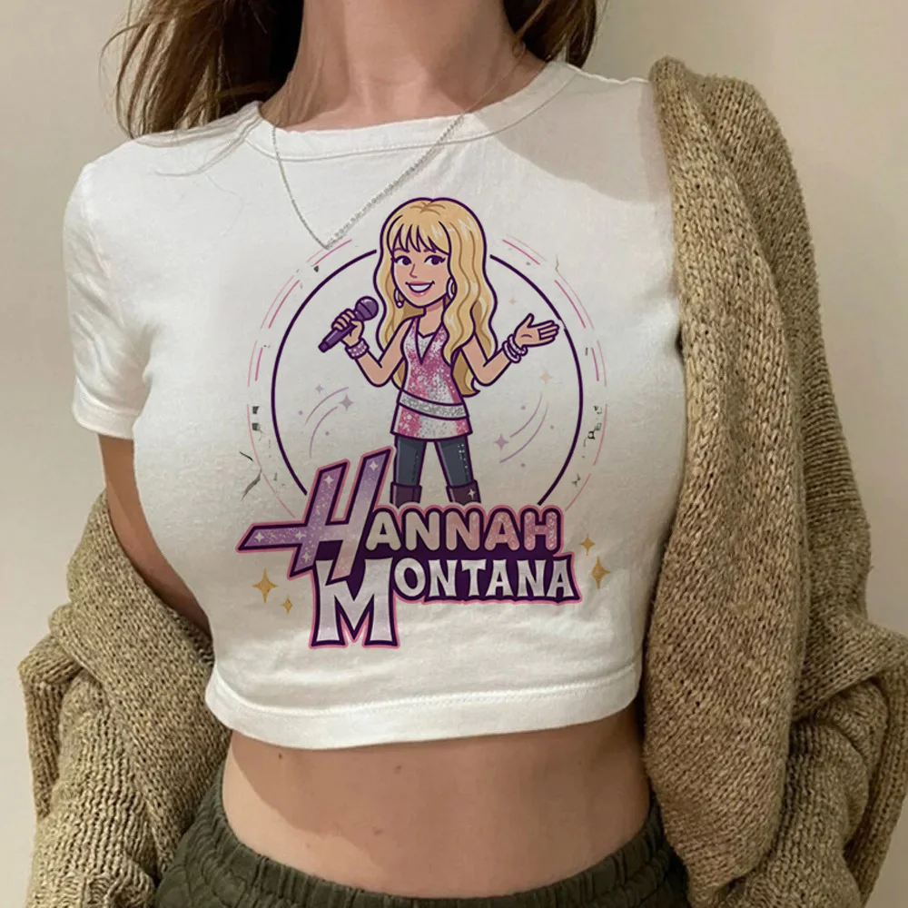 

Hannah Montana cropped top ladies summer manga meme korean fashion shirt kawaii grunge baddie dollette summer