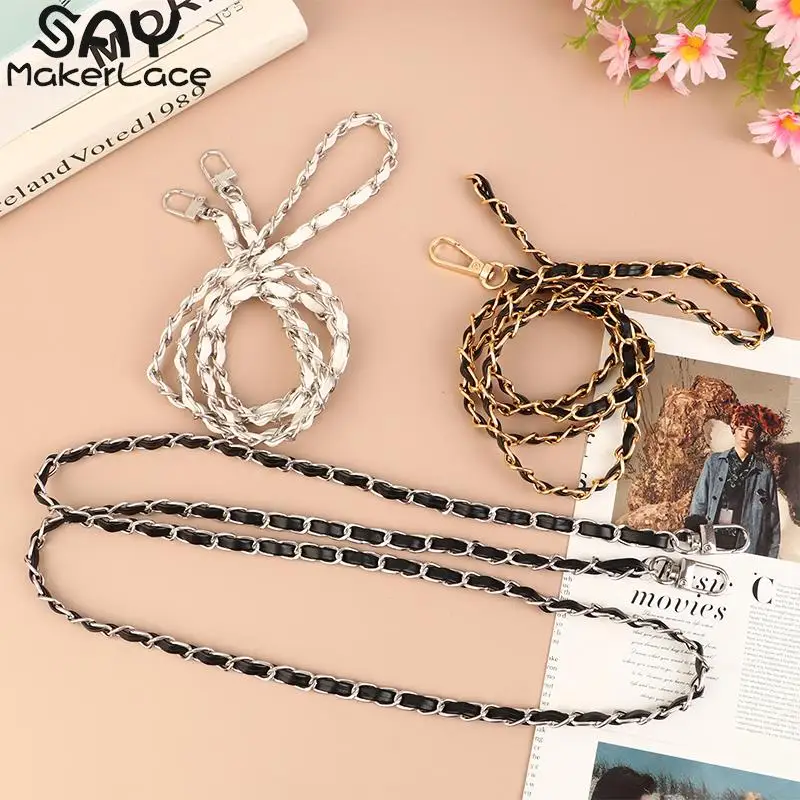 120cm Purse Chain Strap Diy Women Girl Crossbody Handbag Chains Replacement Leather Shoulder Bag Chain Straps Bag Part Accessory