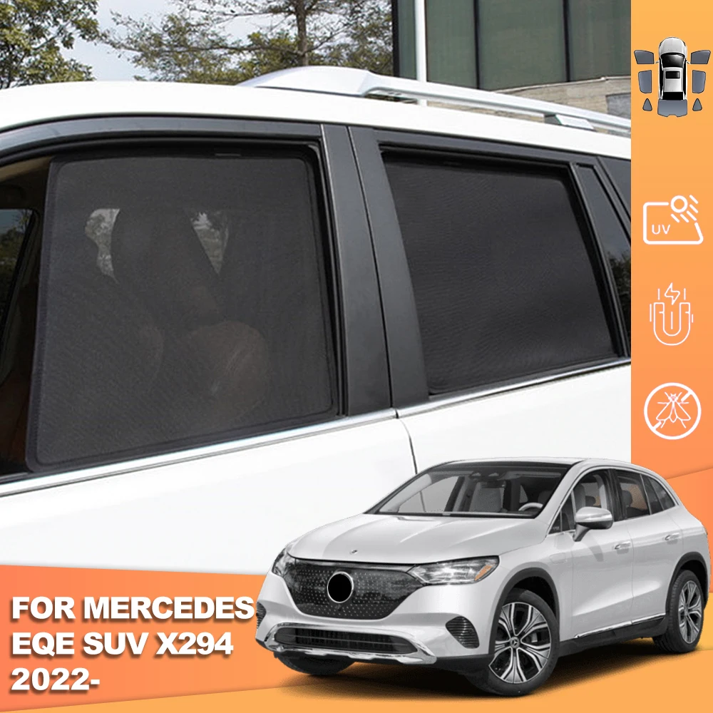 

For Mercedes Benz EQE 350 SUV 2022 2023 2024 Magnetic Car Sunshade Front Windshield Curtain Rear Side Baby Window Mesh Sun Shade