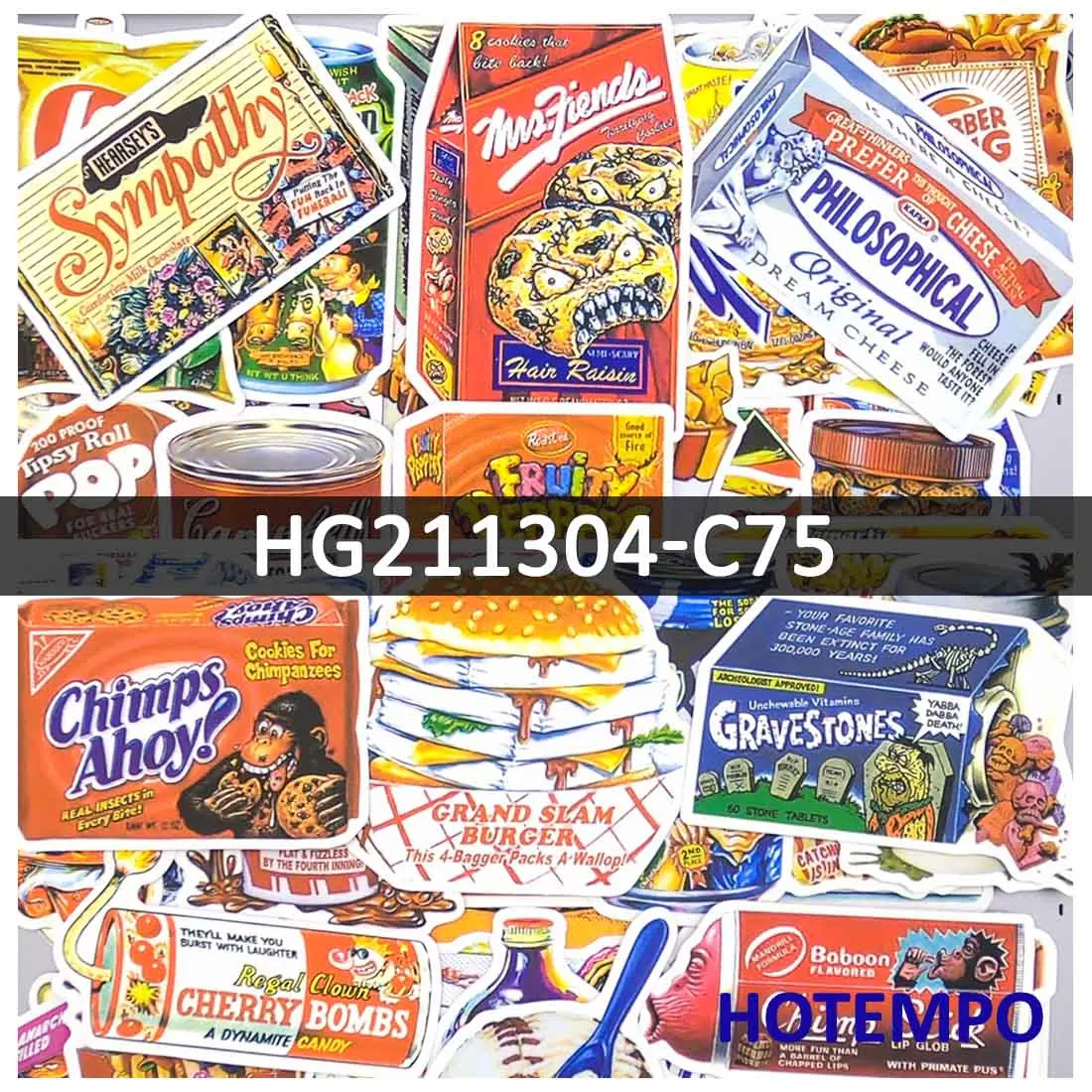 Drinks Food Snack Outer Packing Funny Retro Parody Art Stickers for Phone Luggage Skateboard Motorcycle Car Laptop Sticker Toys