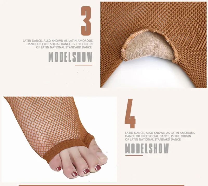 Mode Professionelle Frauen Latin Dance Strumpfhosen Sexy Fishnet Strumpfhosen Latin Dance Elastische Dünne OpenToe Net Strumpfhosen Oberschenkel Strümpfe – Detail 21