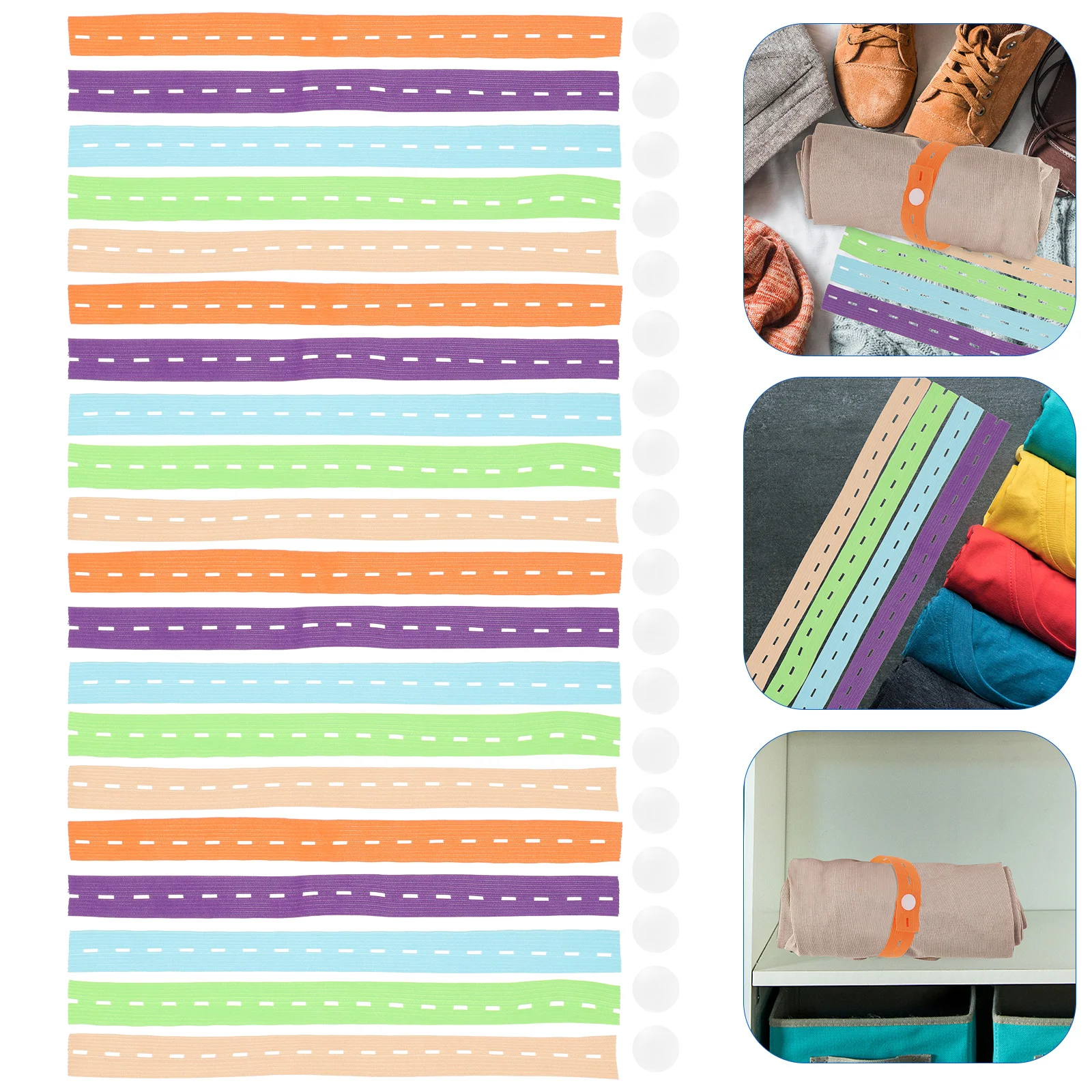 

50 Pcs Clothes Straps Storage Cord Elastic Band Clothing Adjustable Sock Organizer Nylon for