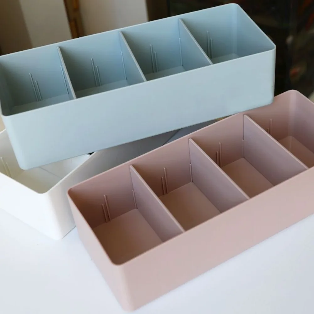 Caja de almacenamiento de escritorio de plástico de moda, particiones extraíbles, cesta de almacenamiento de cosméticos duradera, caja de tocador multiusos