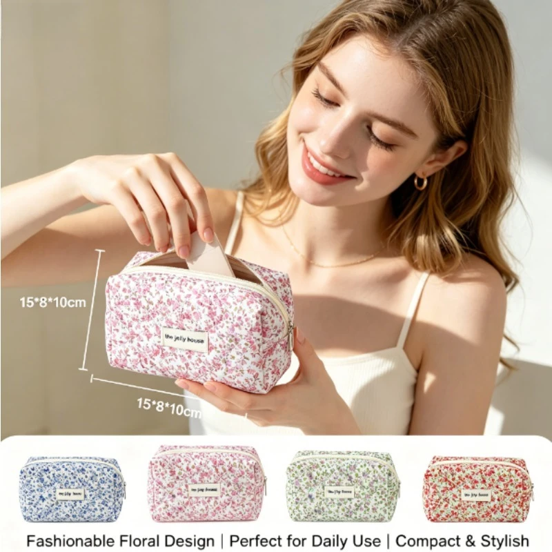 Classic Six-color Floral Bag, Light Luxury Ins Fashion Versatile Printed Hand Pouch, Portable Mini Cosmetic Bag for Outdoor