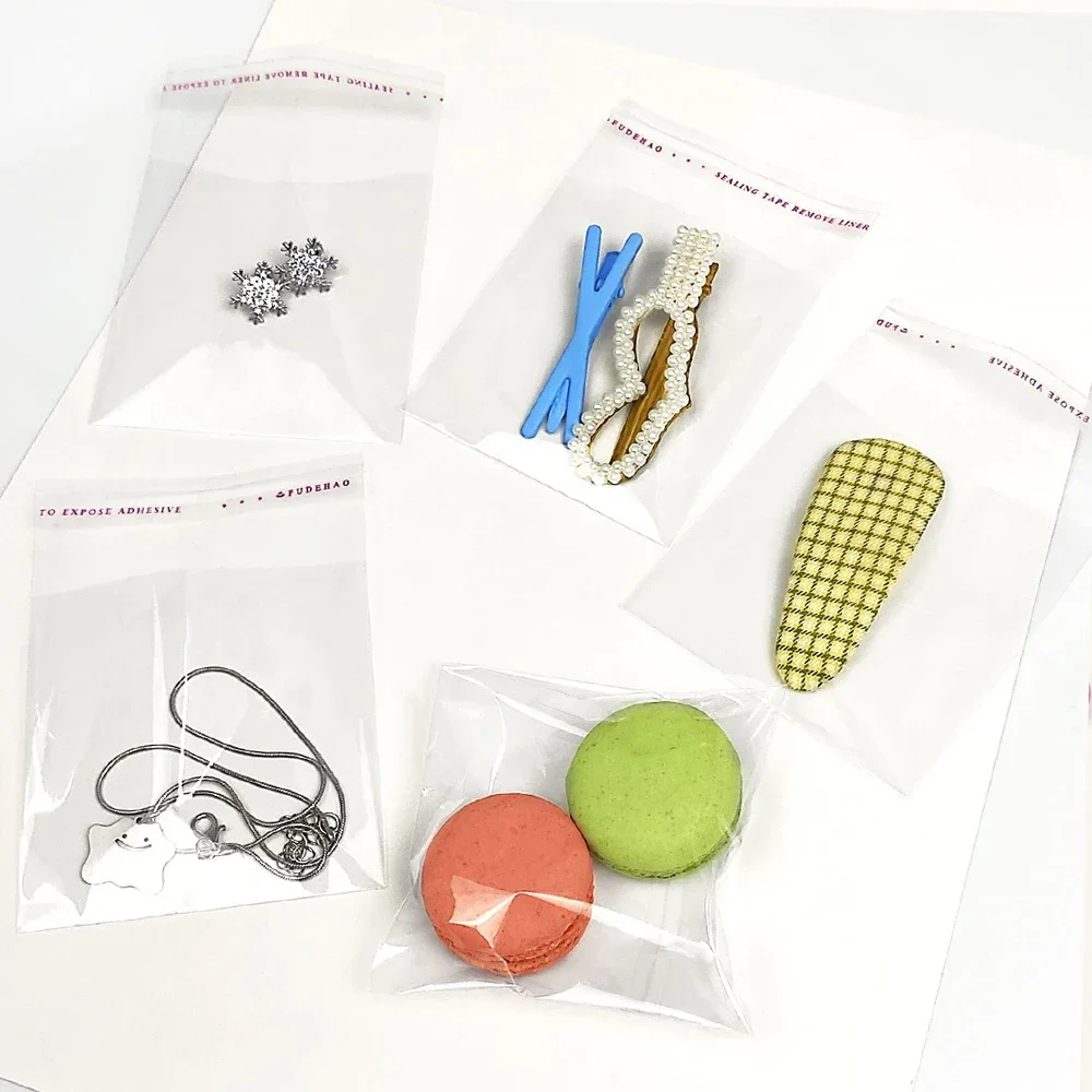 100 Stück OPP selbstklebende durchsichtige Plastiktüten transparente Zellophanbeutel selbstdichtend für Schmuck Geschenk Kekse Süßigkeiten Verpackung – Detail 10