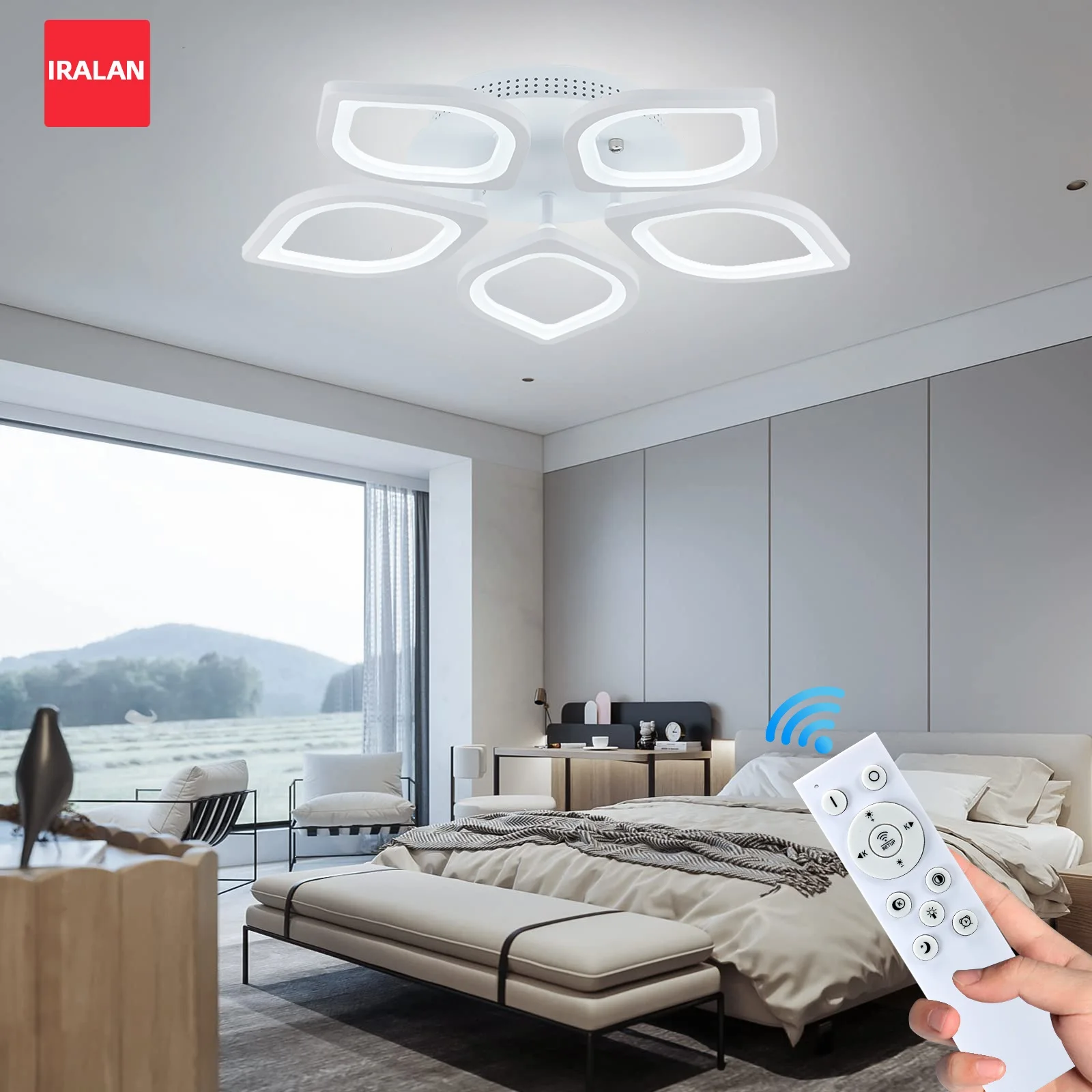 Smart LED Ceiling Light Chandelier Dimmable Acrylic with Remote Control Indoor Dining Room Living Room Lighting Fixtures