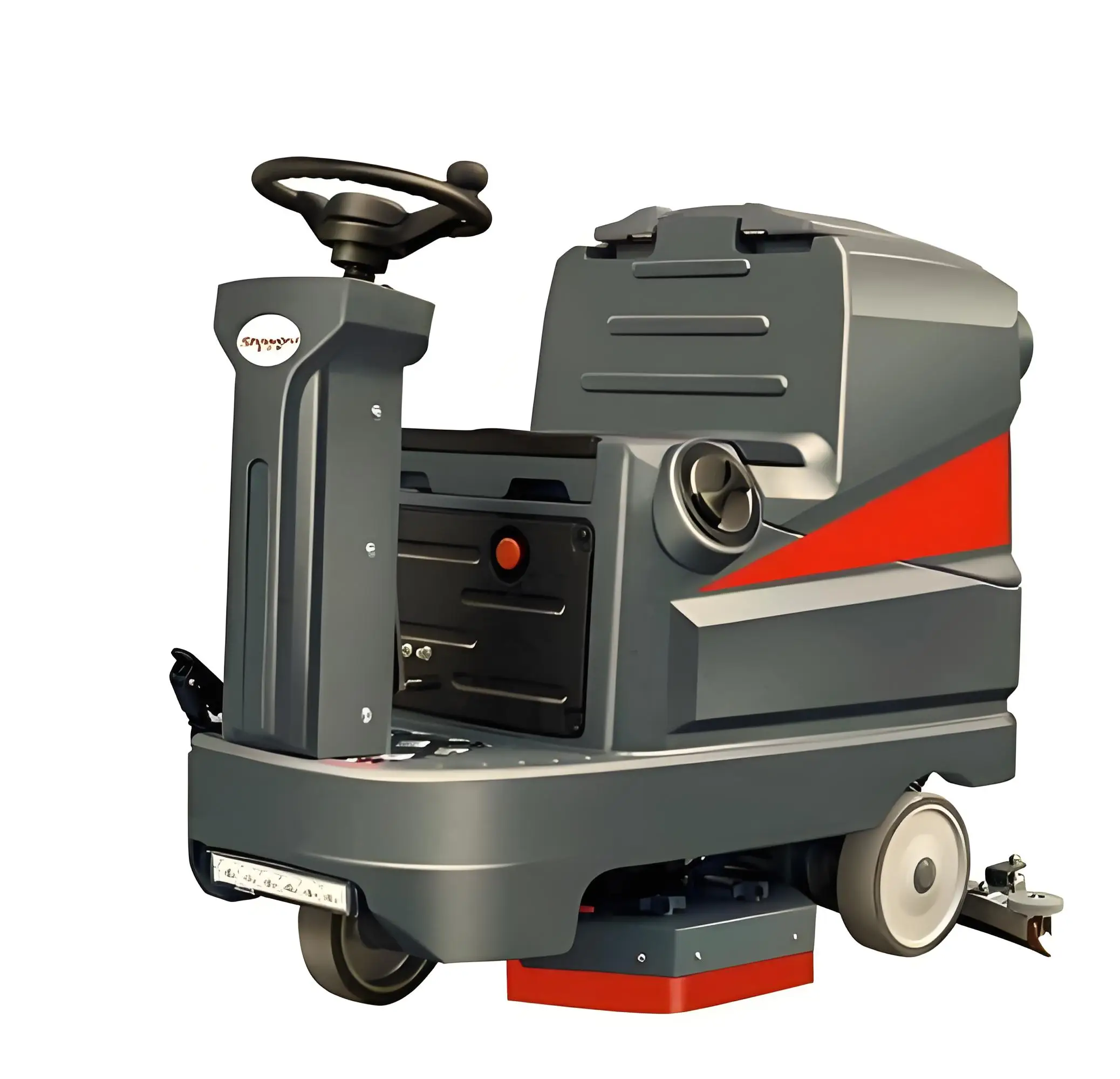 Electric Ride-On Floor Scrubber Machine Promotional Li-Ion Battery Powered Equipment for Cold Water Cleaning Food Shops Rubber