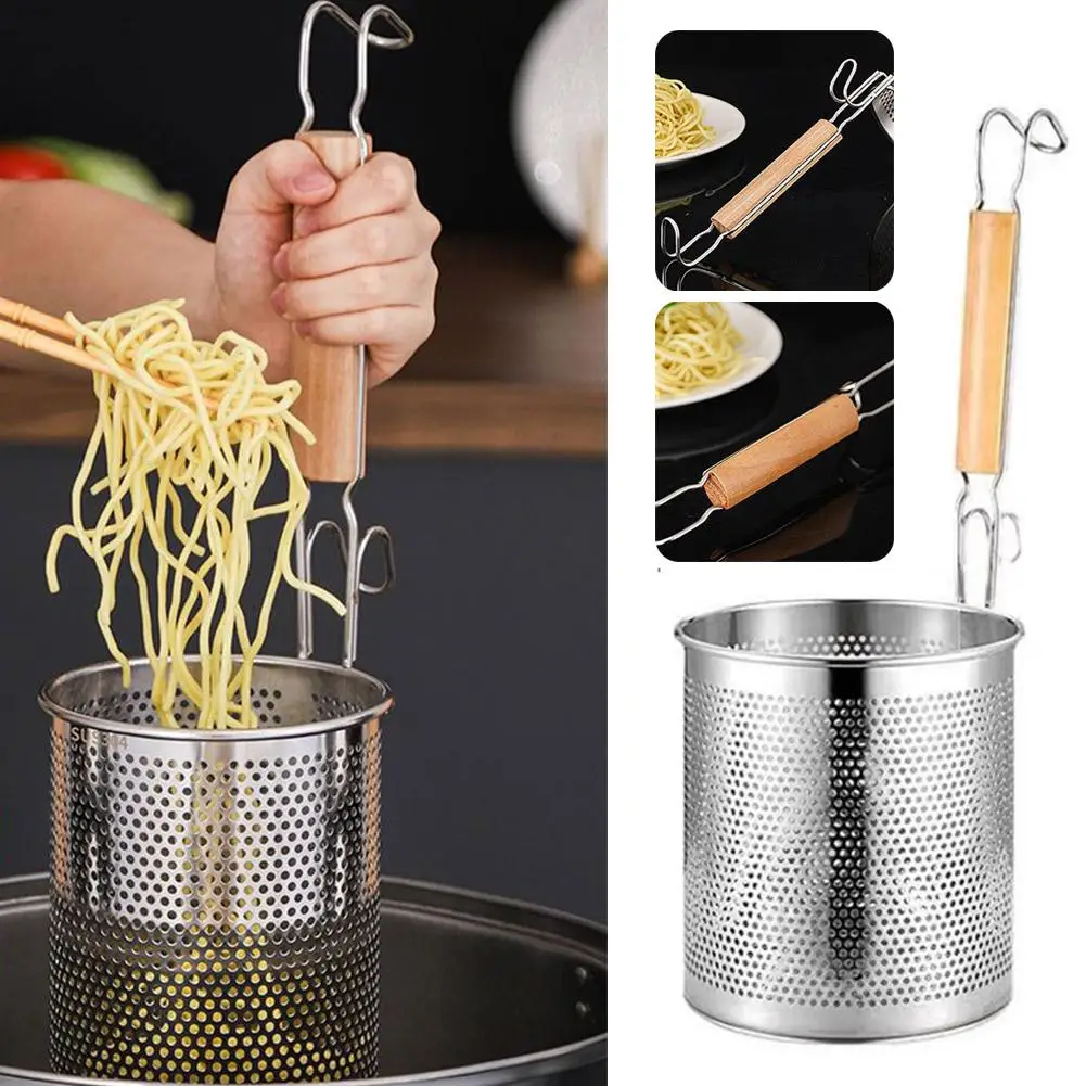 Stainless Steel Colander Noodle Dumplings Vegetable Spaghetti Strainer Fryer Sink Mesh French Fries Kitchen Tools Basket C3D4