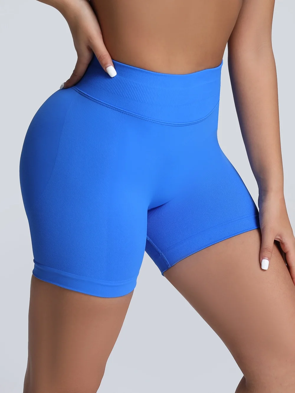 HISTELLO sportshorts 4,5'' hoge taille dames yoga workout shorts naadloze leggings stretch fitness joggingbroek gymshort - afbeelding 2