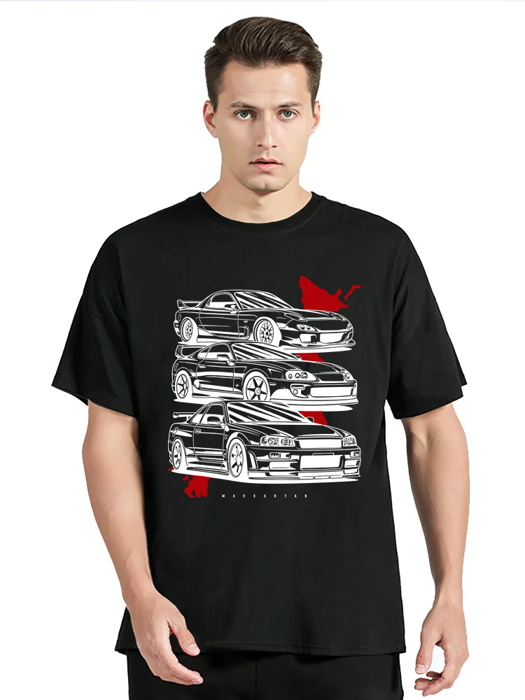 Car Racing Aesthetic Clothing Summer T-shirt Fashion Casual Tops Short Sleeve Tees Men T Shirt Oversized Cotton TShirt