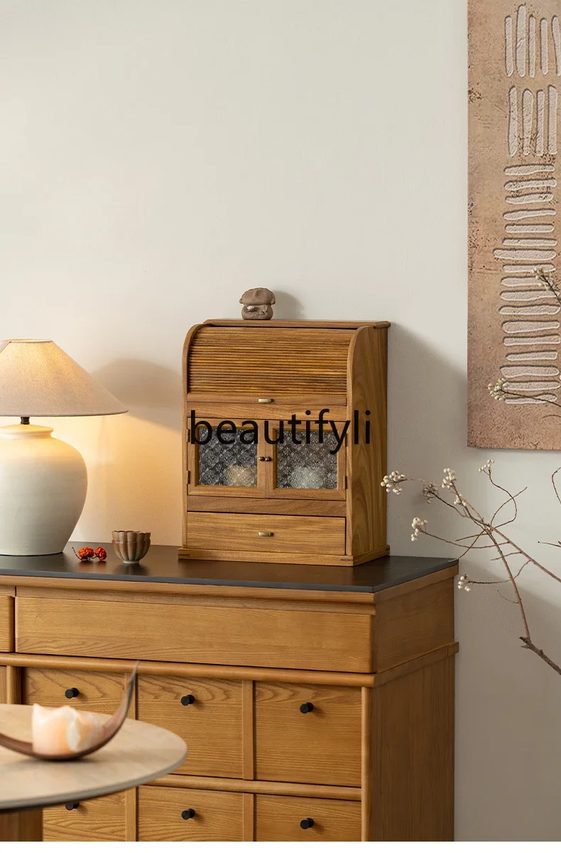 

A139 Solid wood tea, storage cabinet, living room storage, retro dining side, locker