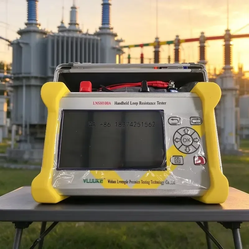 Wmwmnu for Handheld Loop Resistance Tester 100A Micro Ohmmeter Contact Resistance Meter with Printer Lithium Battery